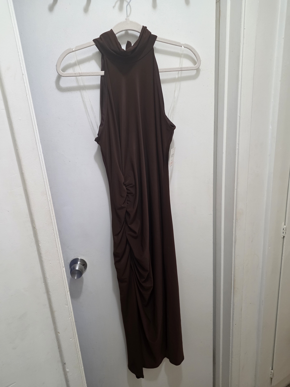 Taylor Brown Ruched Maxi Dress NWT